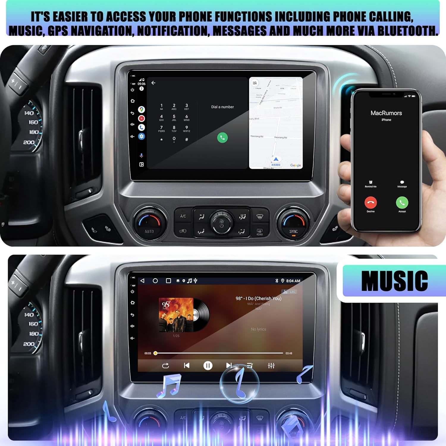 Car Stereo Radio for Chevrolet Silverado & GMC Sierra 2014-2018