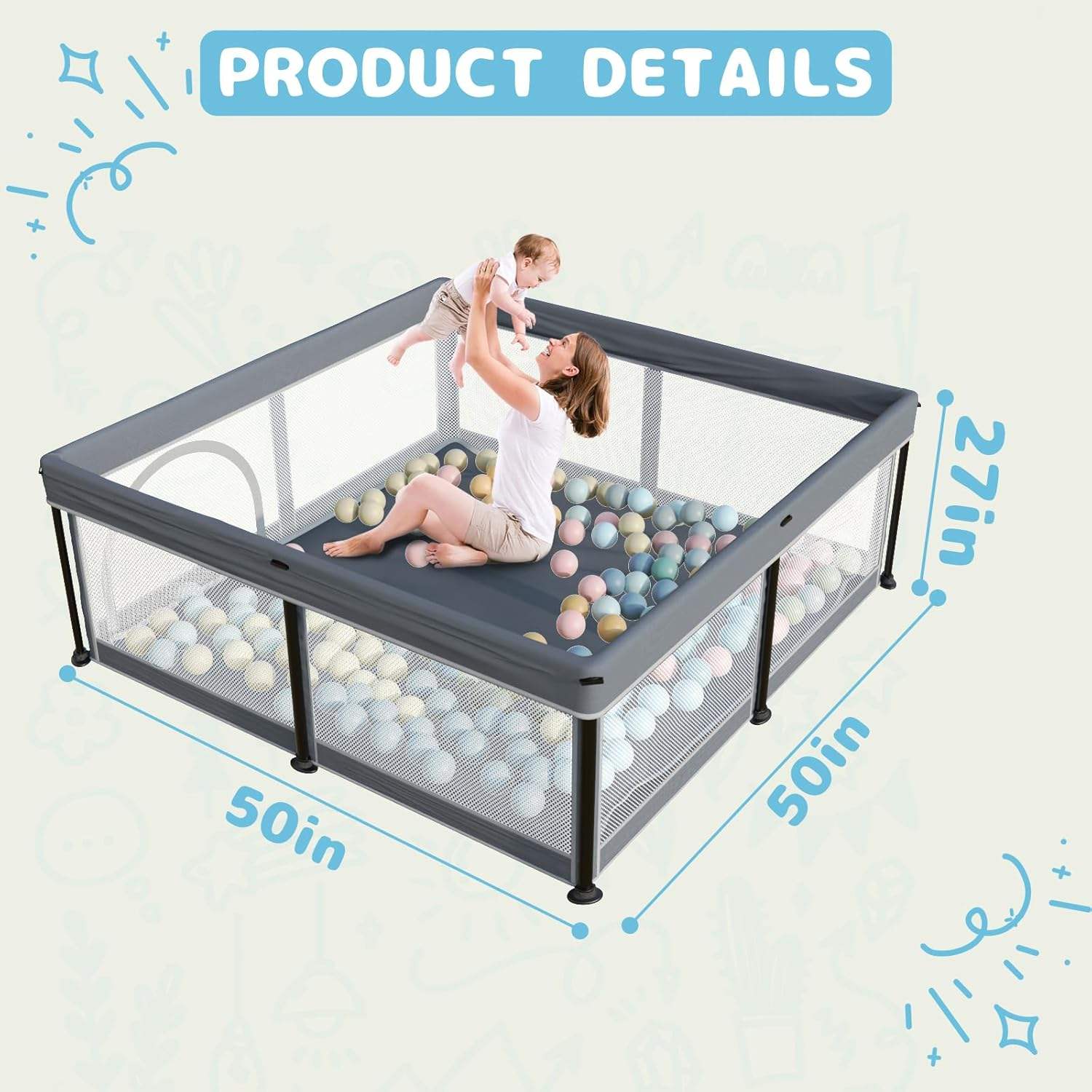 Potable Baby Play Yard with Carry Bag