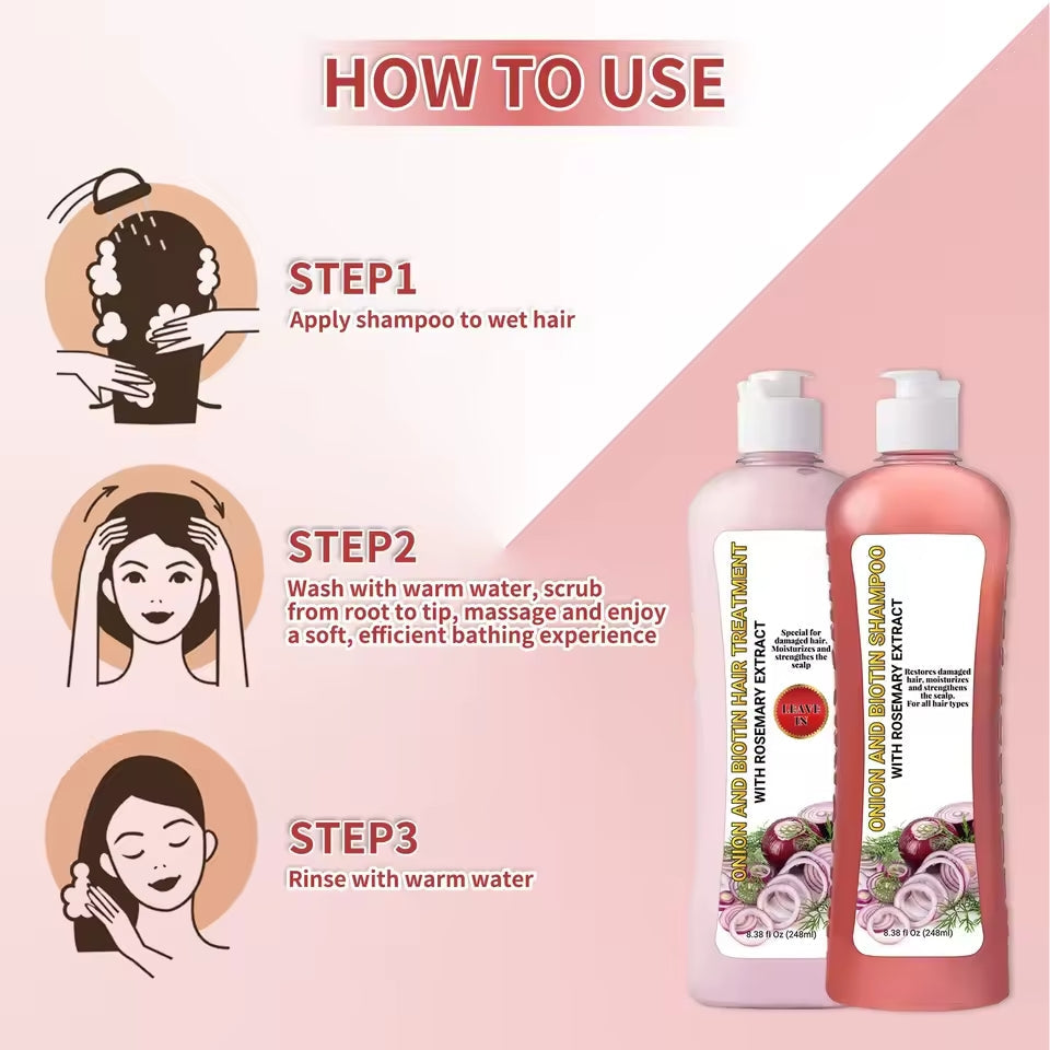 Onion Biotin and Rosemary Shampoo Set