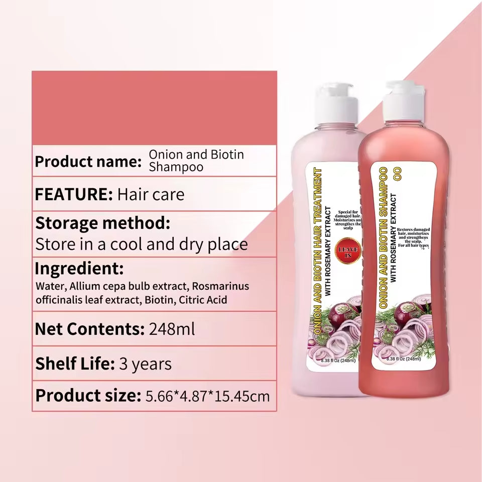 Onion Biotin and Rosemary Shampoo Set