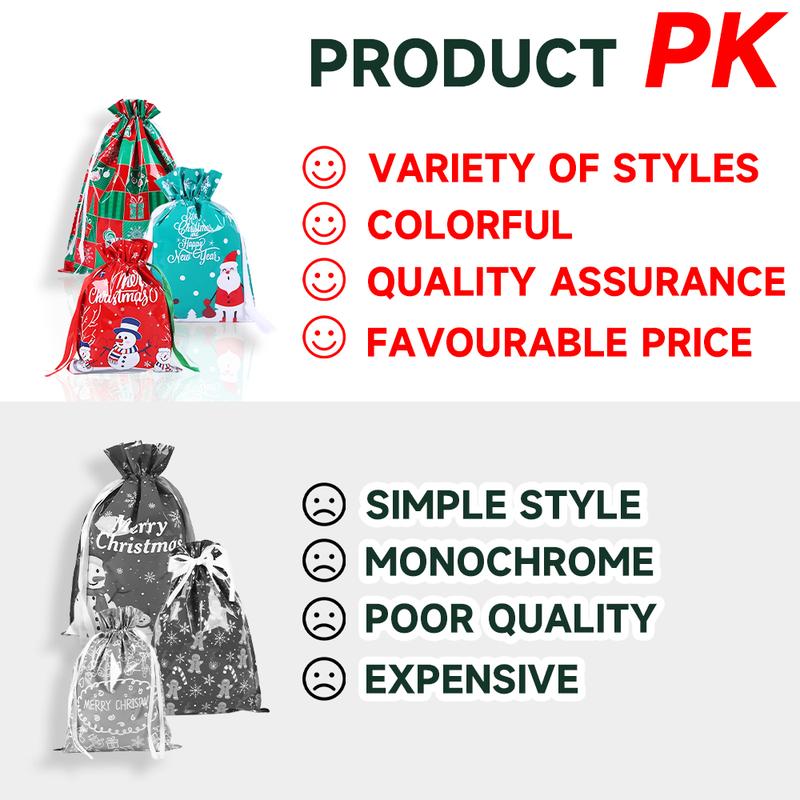 50PCS Christmas Gift Wrapping Set (25 Colorful Bags + 25 Tags) – Random Patterns