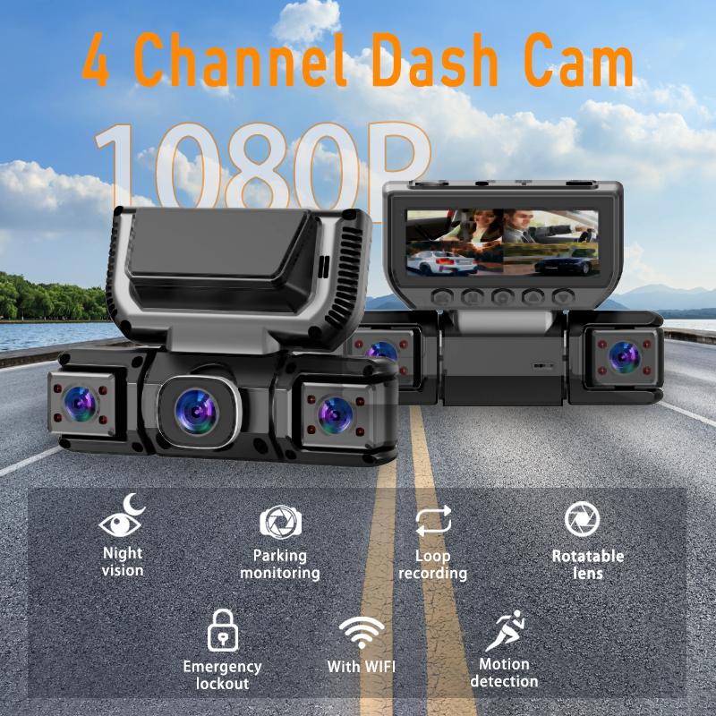 360 Degree View 4 Channel Dash Cam
